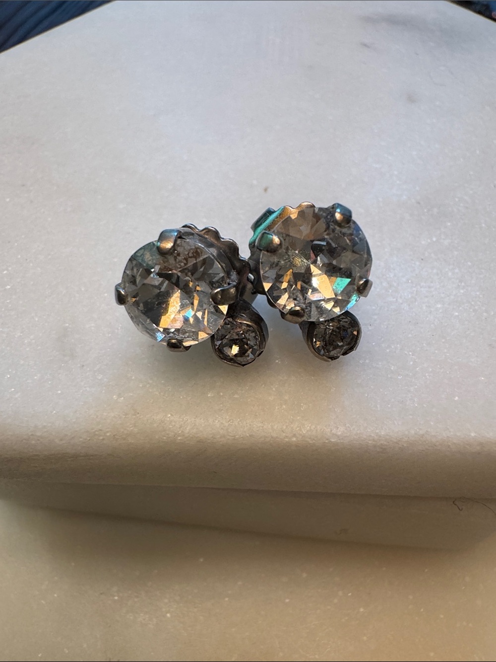 Sorrelli- Clear Crystal Stud Drop Earrings - Women Jewelry